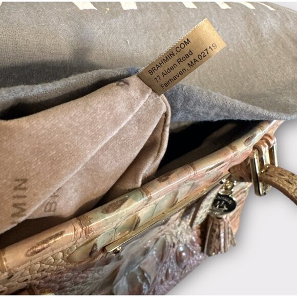 Brahmin Asher Mini Seashell Shoulder Tote Retire‎ Quiet Luxury Old Money Leather - Picture 12 of 12